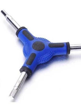 Шестигранний ключ-трійник fouries ball wrench g-68755 з довжиною 80 мм, розміри 4/5/6 мм, сталь 6150
