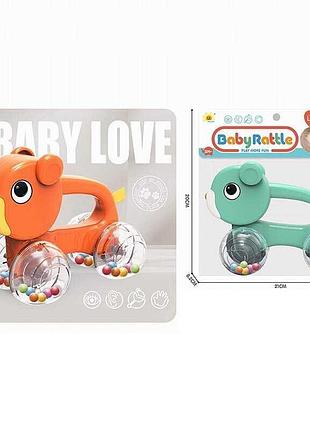 Каталка-игрушка 2859-1 с прозрачными колесами-погремушками и ручкой длиной 14.5 см