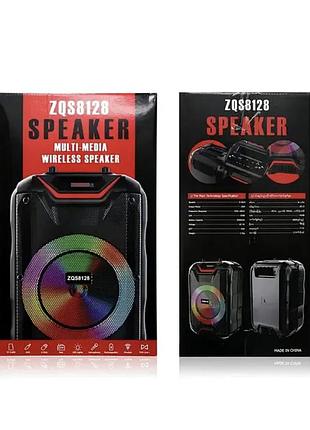 Музыкальная портативная bluetooth-колонка zqs 8128 с led-подсветкой, компактный акустический динамик