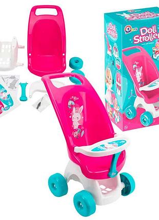 Коляска для кукол technok toys 3182 с прочной пластиковой конструкцией и широкими колесами