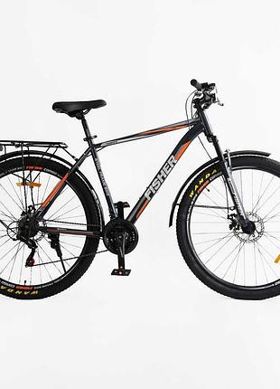 Горный велосипед corso fisher 29 дюймов fs-83260 с амортизаторами и дисковыми тормозами