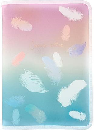 Папка на блискавці формату a4+ з дизайном colourful feather 01 1807-91