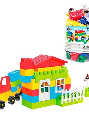 Конструктор "technok toys" №1, 64 ярких детали в пакете