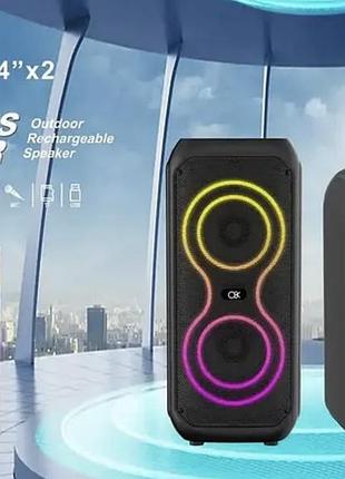 Портативная bluetooth музыкальная колонка с микрофоном 4" bt 2425/6696 — мощная беспроводная колонка для дома и улицы