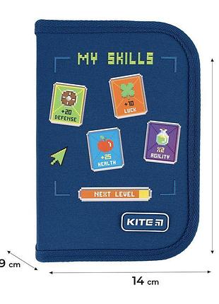 Пенал-книжка next level k24-621-6 kite с одним отделением и карманом, без наполнения