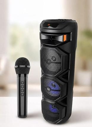 Потужна бездротова караоке-колонка zqs8301 з rgb-підсвіткою та мікрофоном, портативна bluetooth ас для вечірок