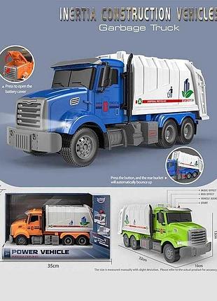 Спецтехника ht 6807 w с инерционным механизмом, подсветкой и звуковыми эффектами, откидной контейнер