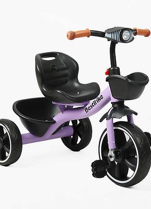 Детский трехколесный велосипед bs-28-474 «best trike» с удобным сиденьем и корзиной
