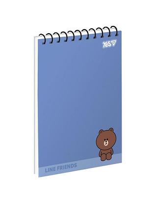 Блокнот на спирали а6 в клетку line friends best friends 152465