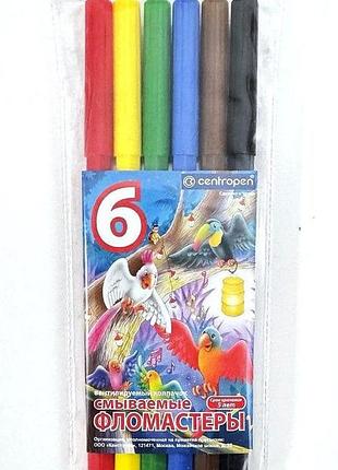 Змивні фломастери centropen 7790 0687 з яскравими кольорами та малюнками птахів