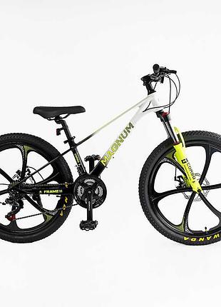 Спортивний велосипед corso «magnum» 24" з магнієвою рамою та обладнанням shimano