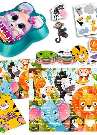Набір для творчості vladi toys bunny surprise vt 8080-15 смарагдовий з пазлами, наліпками та іграшкою на пальчик