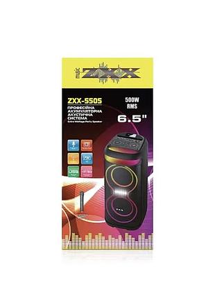 Портативна акустична колонка zxx-5505/6732 40 вт, динамік 6.5" — потужний компактний bluetooth-спікер