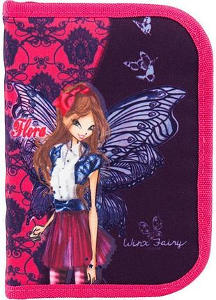 Пенал-книжка з одним відділенням і двома відворотами winx fairy w18-622 kite