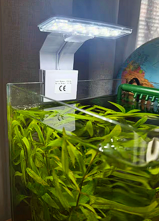 Аквариумная led лампа usb для аквариума бело-синее освещение 💡 светильник на стенке аквариума для пресной воды с креплением