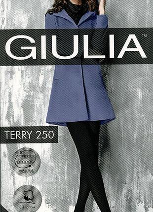 Giulia колготи жіночі бавовняні класичні terry 250 чорний, 5-xl