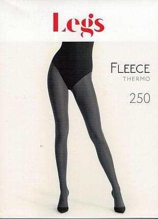 Термоколготки legs на флісі 250 den siberia 250 (fleece250) темно-сірий, s/m