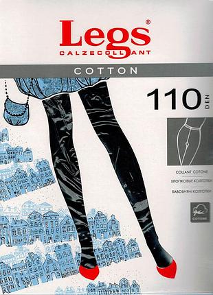 Колготки leggs хлопок с шерстью cotton 110 nero(черный), 3 m