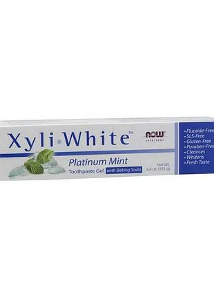 Зубная паста now xyli white гелевая с ксилитом и маслом чайного дерева мятная для детей и взрослых 181 г (942582)