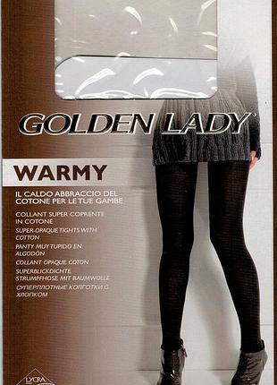 Колготки golden lady хлопковые warmy nero(черный), 5 xl