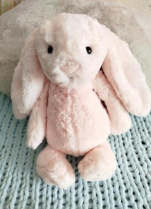 М'яка іграшка для дівчинки jellycat bashful pink bunny рожевий 27 см