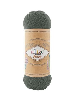 Носочная пряжа alize artisan superwash, шалфей 372