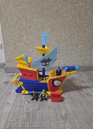 Іграшковий набір hasbro spidey and his amazing friends water-webs webs ahoy bubble pirate ship
