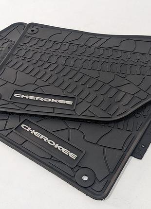 Коврики в салон jeep cherokee (2013-2025) оригинальные резиновые oem style