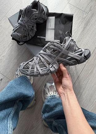 Серые кроссовки унисекс balenciaga 3xl extreme lace trainers grey x баленсиага 36