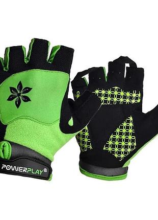 Перчатки женские powerplay 5284 зелёные с гелевыми вставками xs (941148)