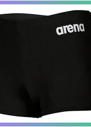 Плавки-боксеры arena boy's team swim short solid черные и белые для детей 152 см для плавания sku_004777-550