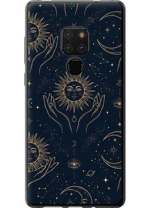 Чехол на huawei mate 20 celestial harmony: sun & moon gold mystic pattern из пластика fch_0165991