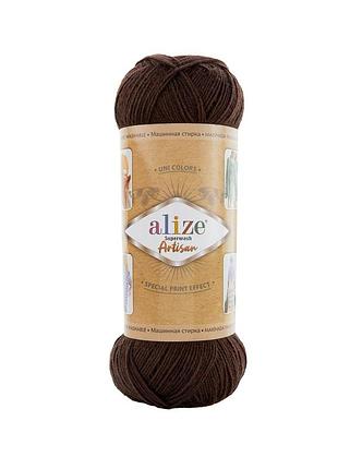 Носочная пряжа alize artisan superwash, чорный шоколад 26