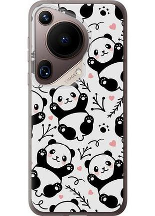 Чехол на huawei pura 70 ultra панды из силикона fch_0166109