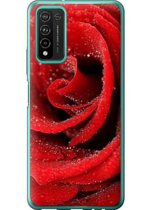 Чехол на huawei honor 10x lite красная роза из силикона fch_0166212