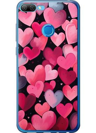 Чехол на huawei honor 9i сердечки 4 из силикона fch_0166192