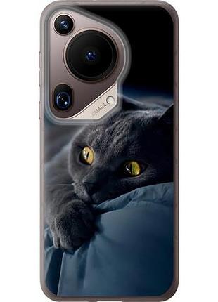 Чехол на huawei pura 70 ultra дымчатый кот из силикона fch_0165565