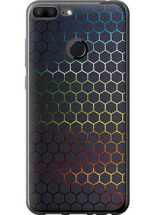 Чехол на huawei honor 9 lite переливающиеся соты из пластика fch_0166577