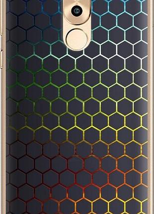 Чехол на huawei mate 9 lite переливающиеся соты из пластика fch_0166587