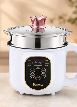 Электрическая кастрюля-пароварка 1,8л domotec ms-7729 / мультиварка с антипригарным покрытием / электрическая кастрюля-пароварка