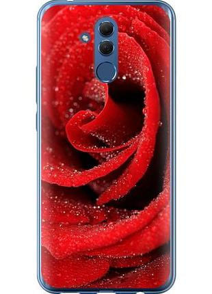 Чехол на huawei mate 20 lite красная роза из силикона fch_0166214