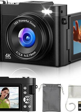 Цифровой фотоаппарат dc03 4k 50mp, 16× zoom, 3” поворотный экран (новый)