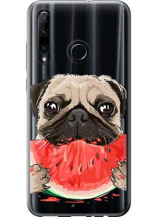 Чехол на huawei honor 10i мопс и арбуз из силикона fch_0166446