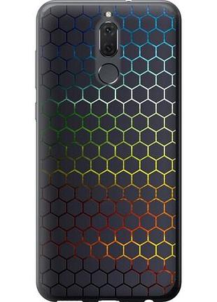 Чехол на huawei mate 10 lite переливающиеся соты из пластика fch_0166585