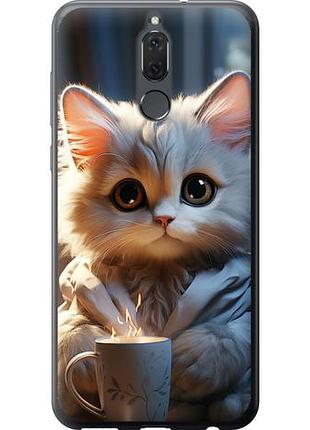 Чехол на huawei mate 10 lite white cat из силикона fch_0166616
