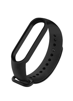 Ремешок силиконовый для фитнес браслета mi band 5/6/7 black