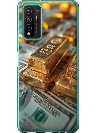Чехол на huawei honor 10x lite слитки и доллары из силикона fch_0166180