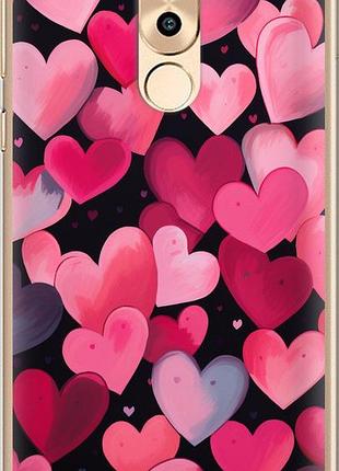 Чехол на huawei mate 9 lite сердечки 4 из пластика fch_0166203