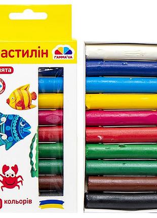 Пластилин "малята" 10 цветов, 100 г "гамма"