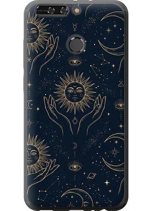 Чехол на huawei honor v9 / honor 8 pro celestial harmony: sun & moon gold mystic pattern из силикона fch_0165986